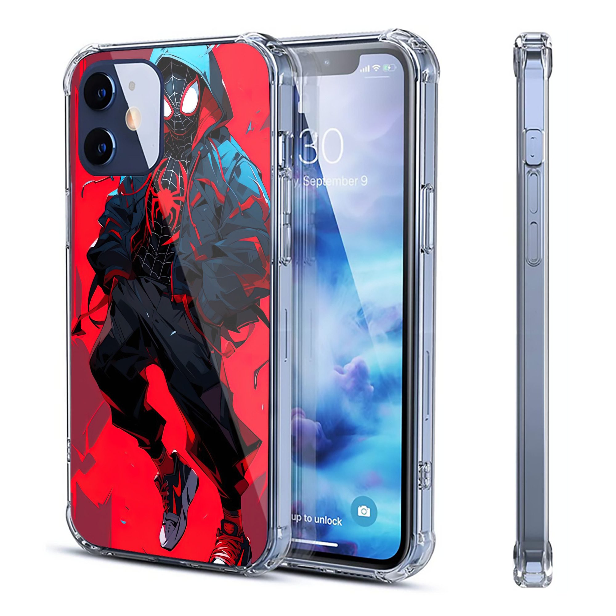 （画像用） Spider Man スパイダーマン 【iPhone 12シリーズ対応】透明スマホケース（クリアソフトケース）